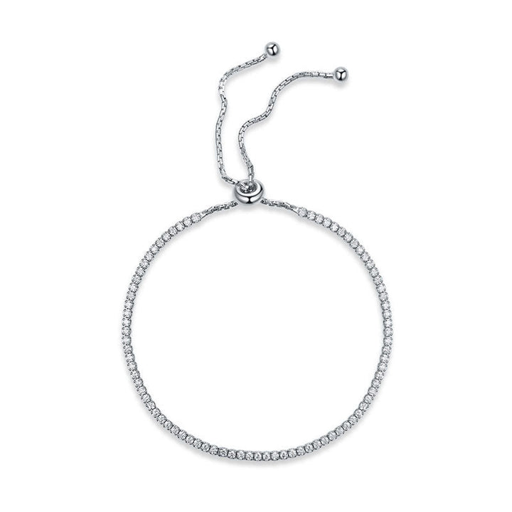 Solid 925 Sterling Silver Bracelet Adjustable Fashion Birthday Bridesmaid Gift