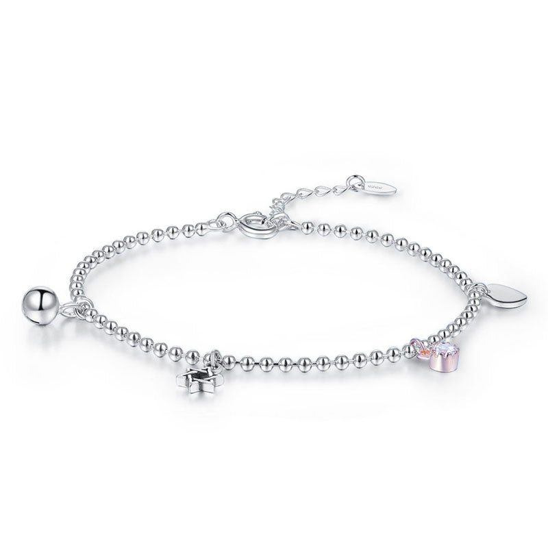 Solid 925 Sterling Silver Bracelet Fashion Bridesmaid Wedding Gift