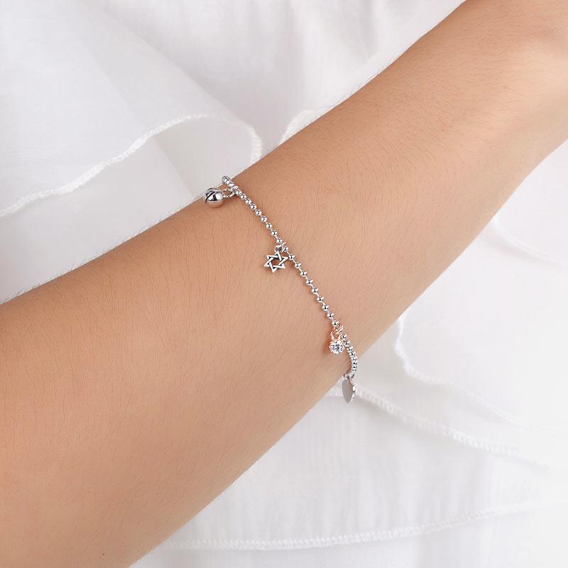 Solid 925 Sterling Silver Bracelet Fashion Bridesmaid Wedding Gift