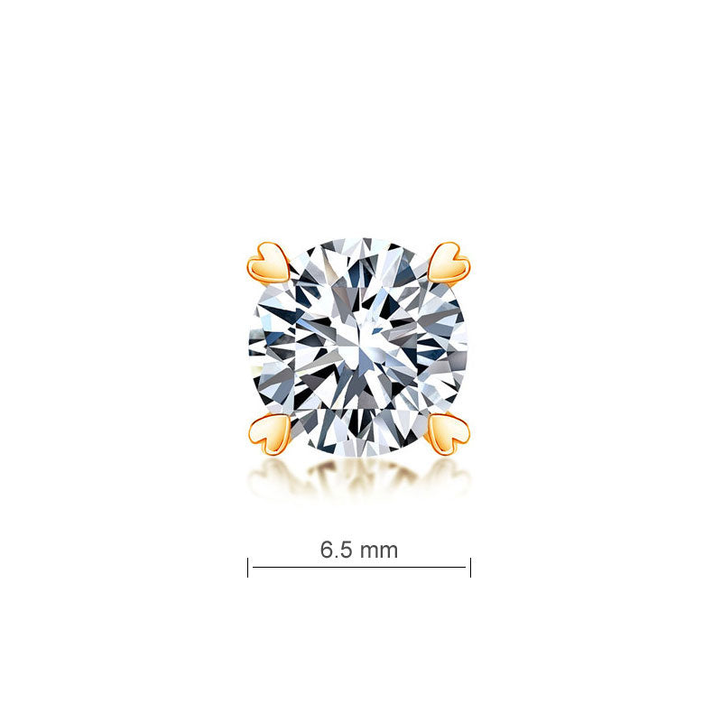 1 Carat Moissanite Diamond Heart Claws Earrings 925 Sterling Silver Rose Gold Plated