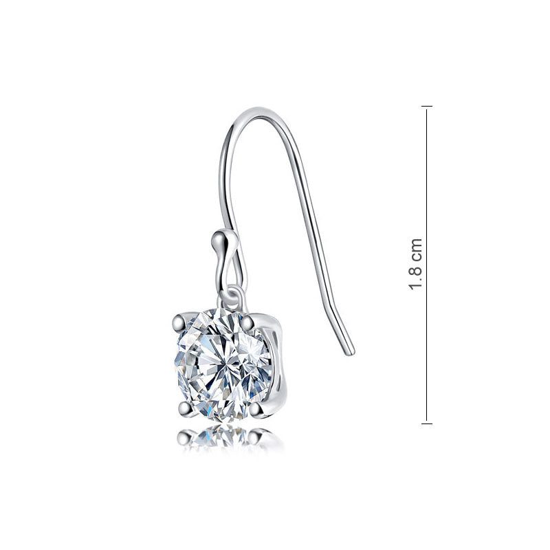 1 Carat Moissanite Diamond Hook Drop Earrings 925 Sterling Silver