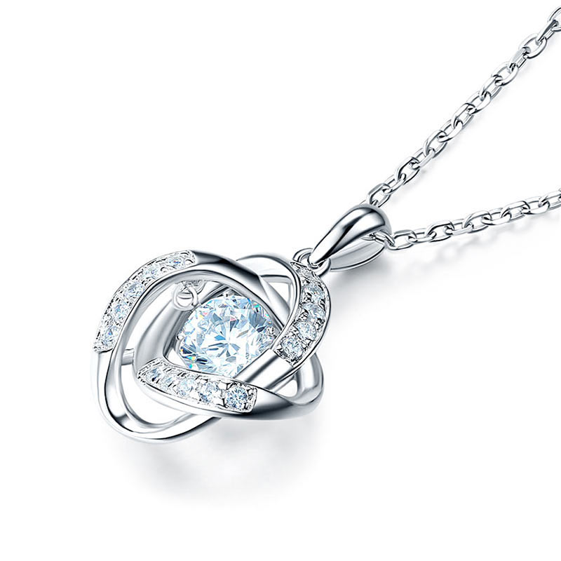 Dancing Stone Pendant Necklace Solid 925 Sterling Silver