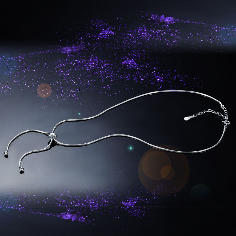 Adjustable Solid 925 Sterling Silver Necklace Stylish Jewelry Birthday Gift