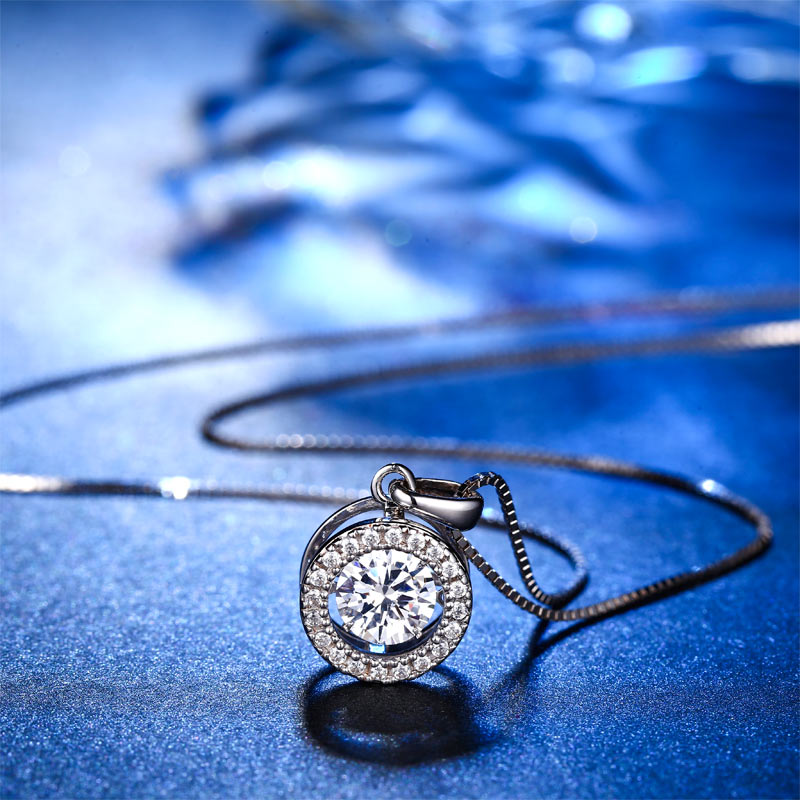 Dancing Stone Pendant Necklace 925 Sterling Silver