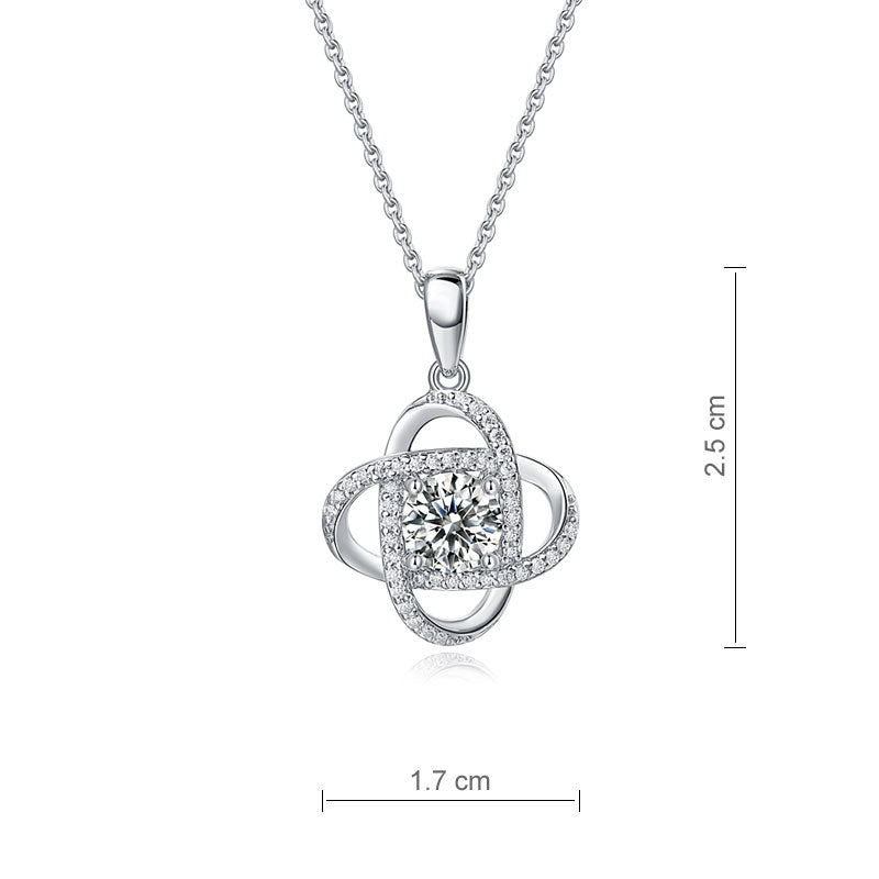 1 Ct Moissanite Diamond Flower Pendant Necklace 925 Sterling Silver
