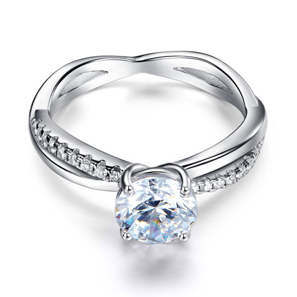 925 Sterling Silver Wedding Promise Anniversary Ring 1.25 Ct Simulated Diamond