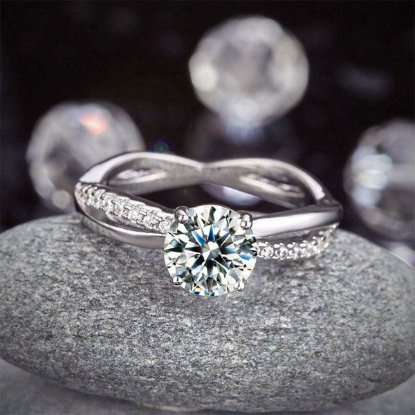 925 Sterling Silver Wedding Promise Anniversary Ring 1.25 Ct Simulated Diamond