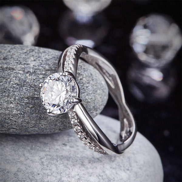 925 Sterling Silver Wedding Promise Anniversary Ring 1.25 Ct Simulated Diamond