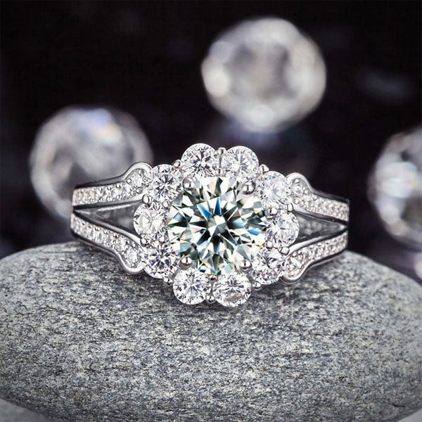Art Deco Vintage style 925 Sterling Silver Wedding Ring 1.25 Ct Simulated Diamond Promise Anniversary