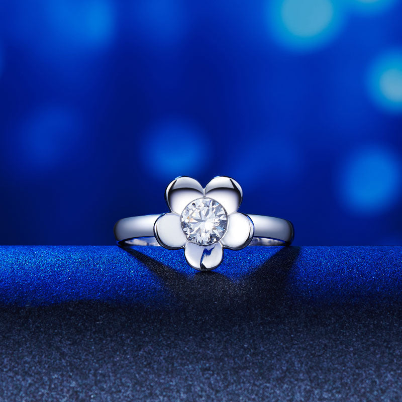 Solid 925 Sterling Silver 2-Pcs Butterfly Flower Ring Set Lady Jewelry 2017 New Design