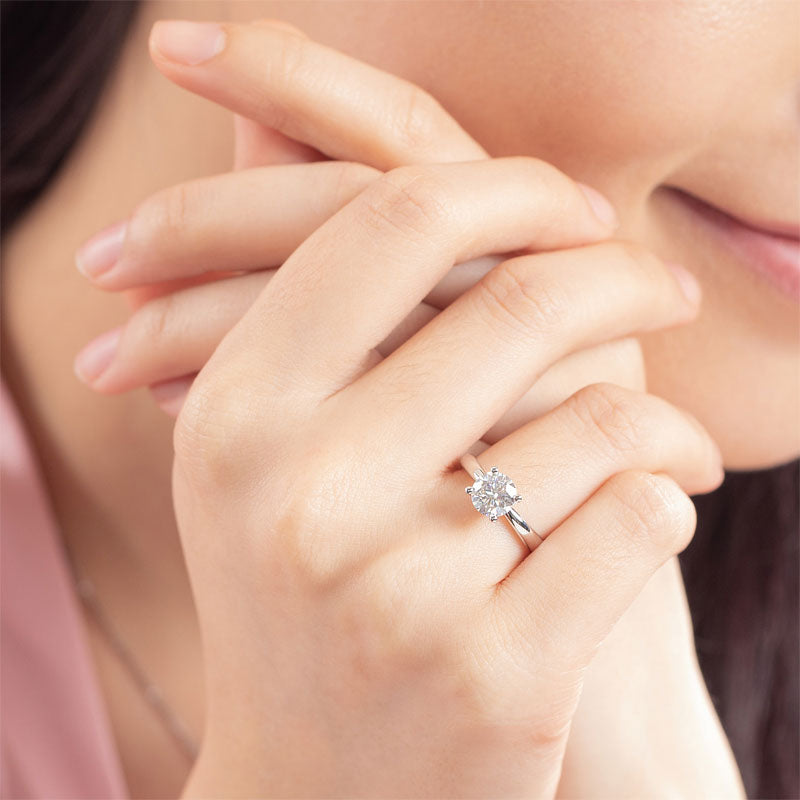 1 Carat Moissanite Diamond Ring Wedding Engagement 925 Sterling Silver
