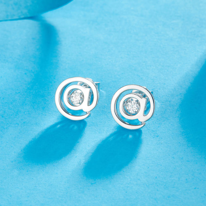 @ Stud Moissanite Diamond Dancing Stone Earring Unisex 925 Sterling Silver