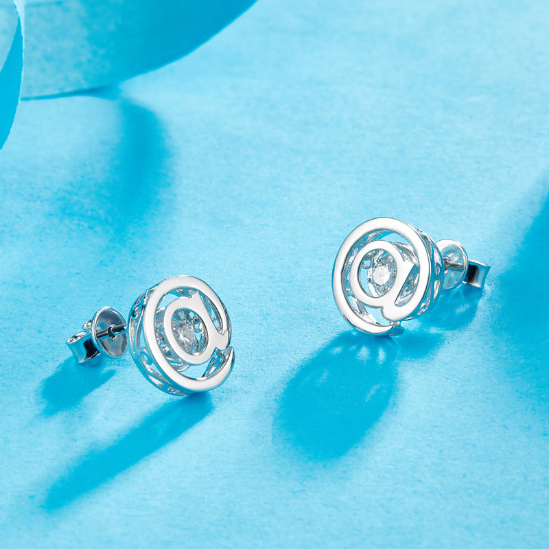 @ Stud Moissanite Diamond Dancing Stone Earring Unisex 925 Sterling Silver