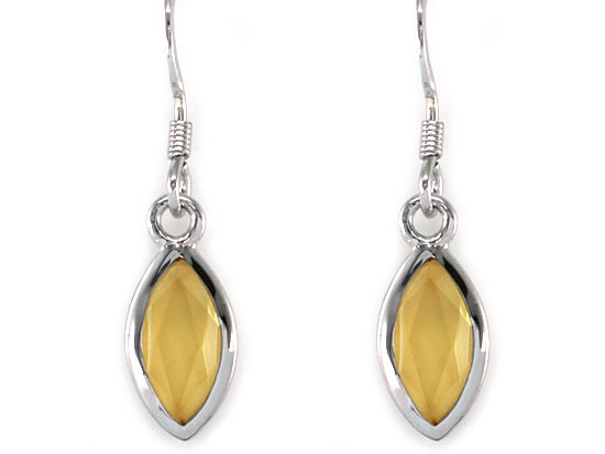2 Carat Genuine Yellow Citrine 925 Sterling Silver Dangle Fine Earrings