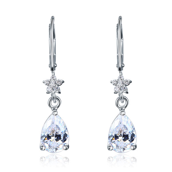 2 Carat 925 Sterling Silver Dangle Bridal Wedding Bridesmaid Earrings Jewelry