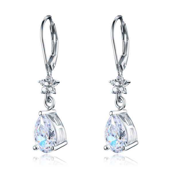 2 Carat 925 Sterling Silver Dangle Bridal Wedding Bridesmaid Earrings Jewelry