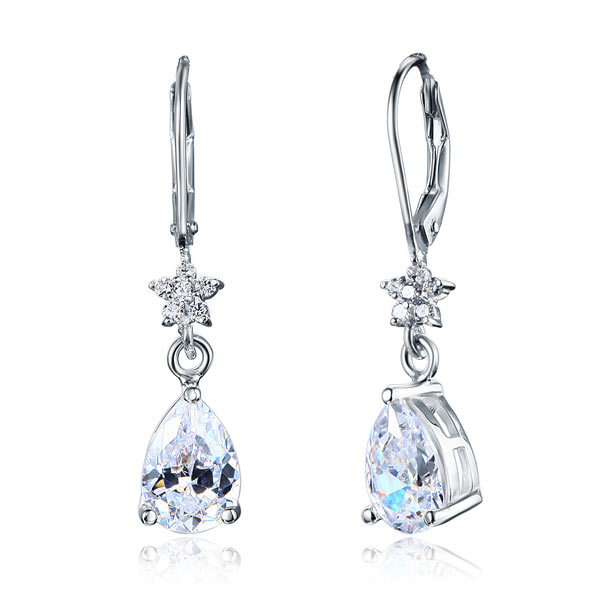 2 Carat 925 Sterling Silver Dangle Bridal Wedding Bridesmaid Earrings Jewelry