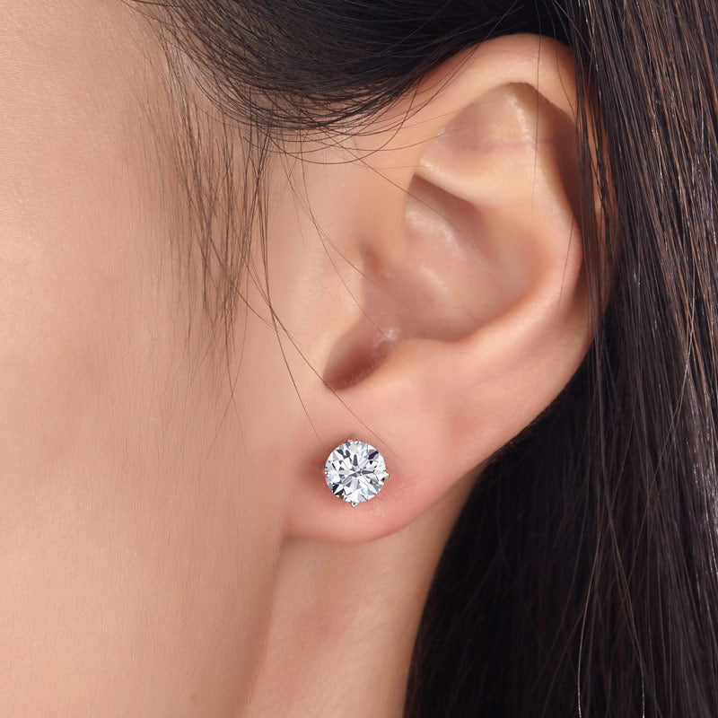 1 Carat Simulated Diamond Stud Earrings 925 Sterling Silver Rose Gold Plated