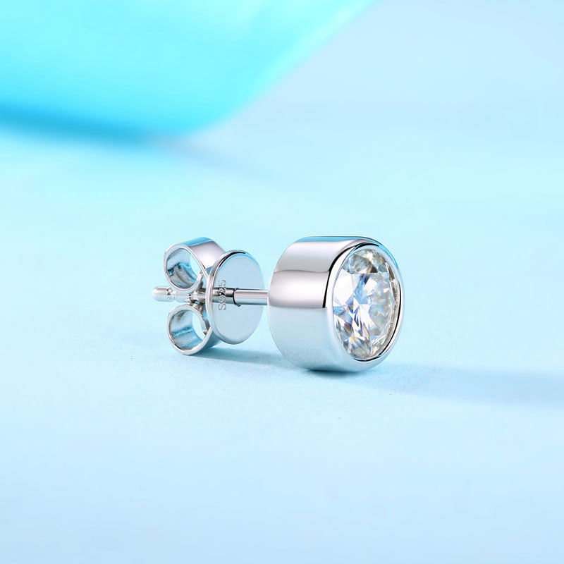 1 Carat Moissanite Diamond Earring Unisex 925 Sterling Silver