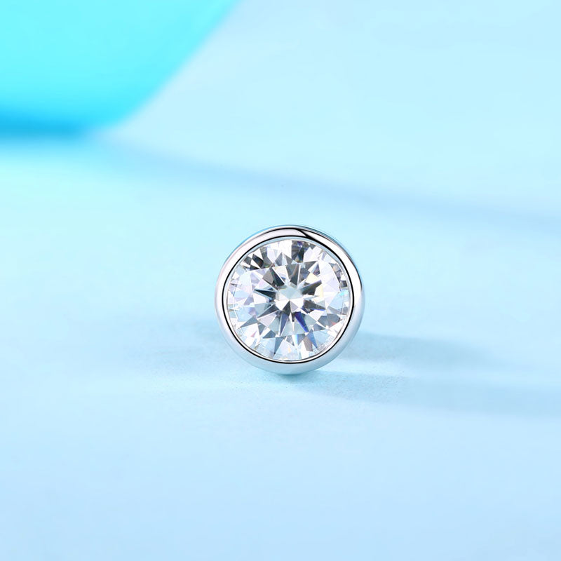 1 Carat Moissanite Diamond Earring Unisex 925 Sterling Silver