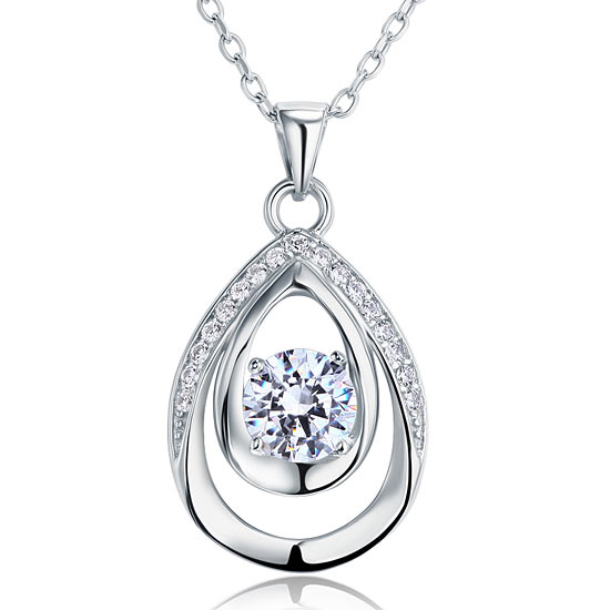 1 Carat Round Cut 925 Sterling Silver Bridesmaid Pendant Necklace Jewelry