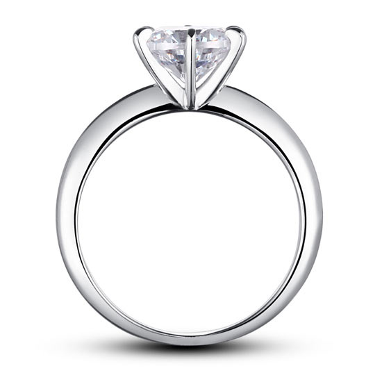 6 Claws Simulated Diamond Engagement Ring 925 Sterling Silver Classic