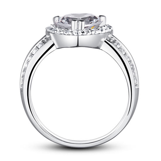 2 Carat Heart Cut Simulated Diamond 925 Sterling Silver Wedding Anniversary Ring