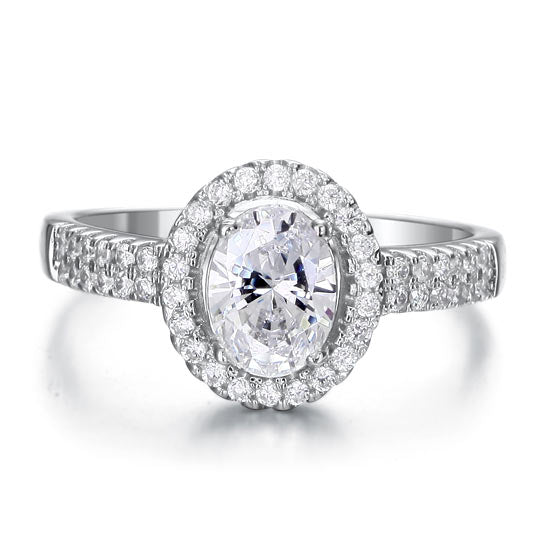 1.5 Carat Simulated Diamond Engagement Sterling 925 Silver Ring