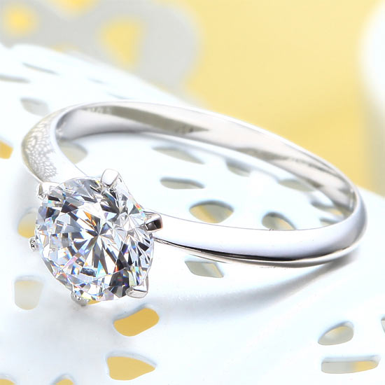 1 Carat Simulated Diamond Engagement Sterling 925 Silver Ring