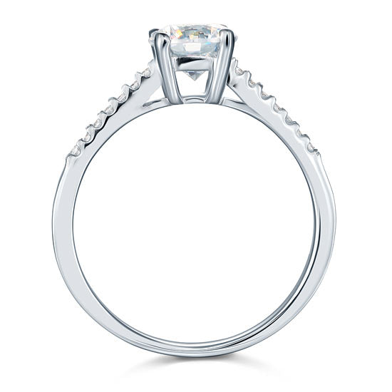 Simulated Diamond Sterling 925 Silver Engagement Ring