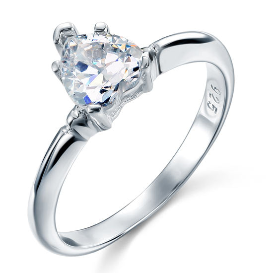 1.5 Carat Heart Cut Simulated Diamond Engagement Sterling 925 Silver Ring