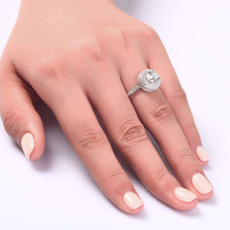 1 Carat Round Cut Simulated Diamond Wedding Engagement Sterling 925 Silver Ring