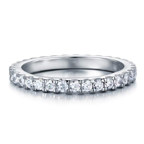 Eternity Ring Simulated Diamond Solid Sterling 925 Silver Wedding Band