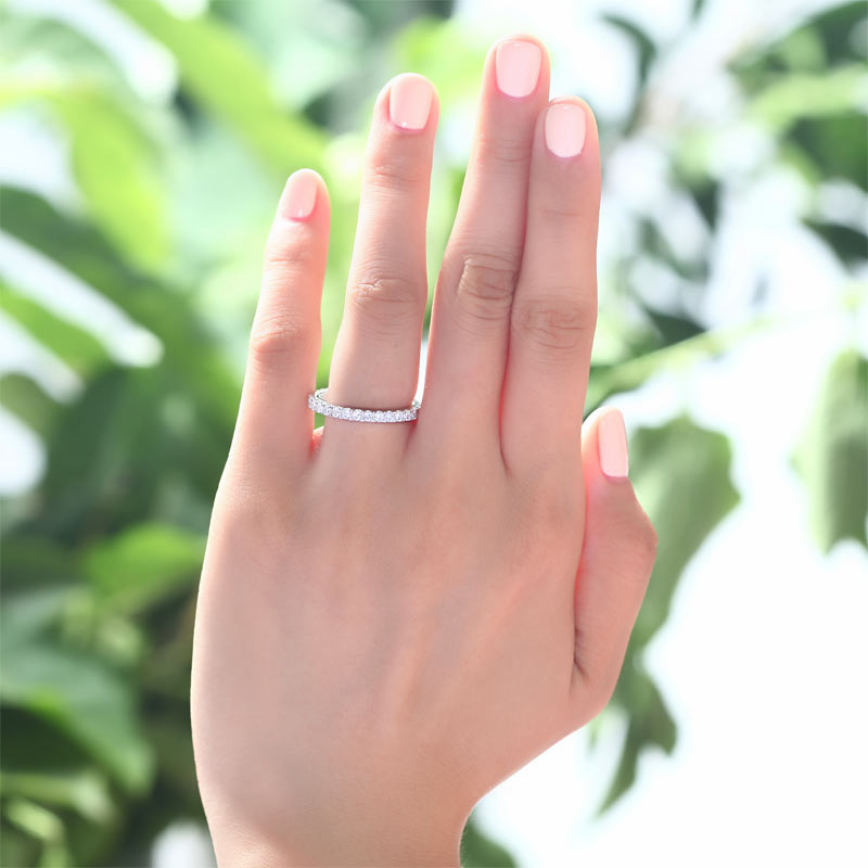 Eternity Ring Simulated Diamond Solid Sterling 925 Silver Wedding Band