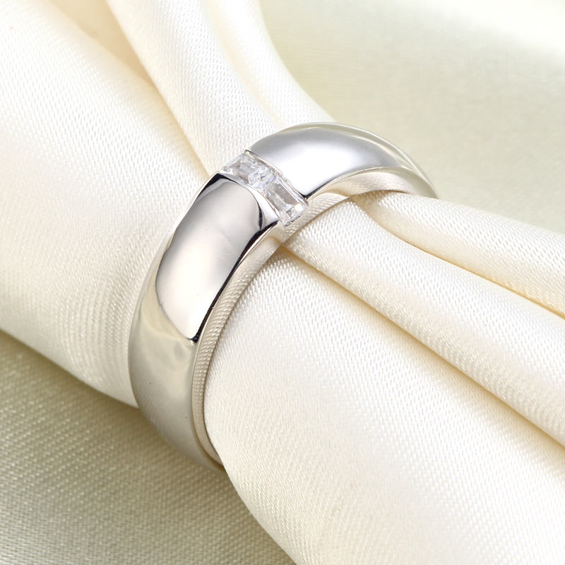 Men's Wedding Band Solid Sterling 925 Silver Ring