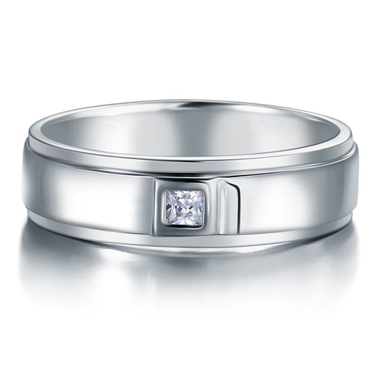Bezel Setting Men's Solid Sterling 925 Silver Ring