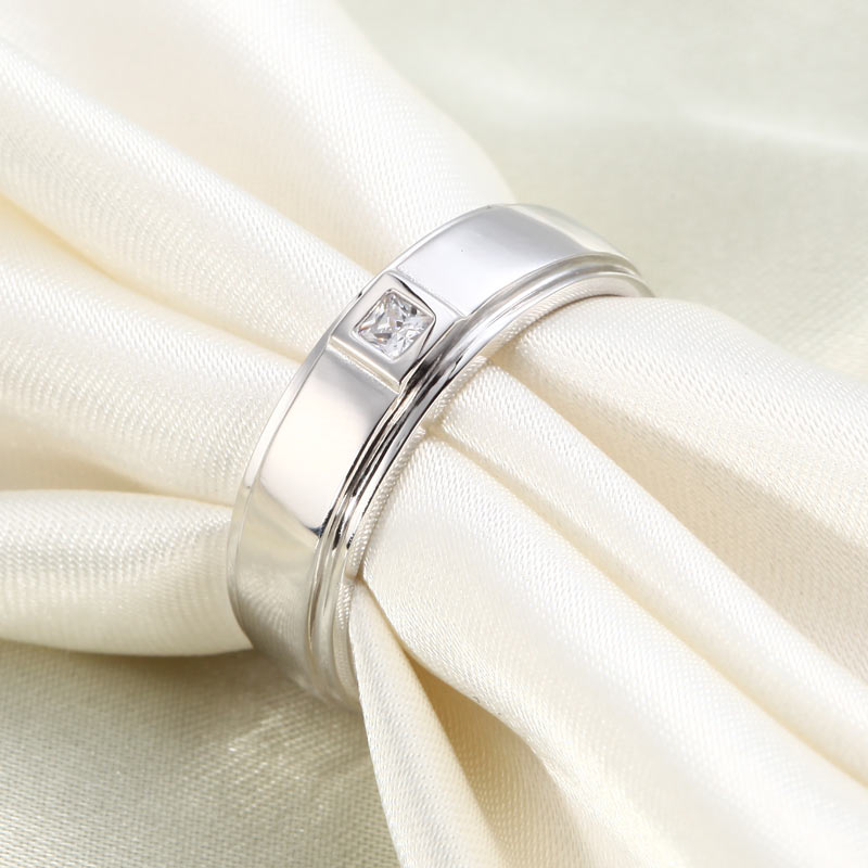 Bezel Setting Men's Solid Sterling 925 Silver Ring