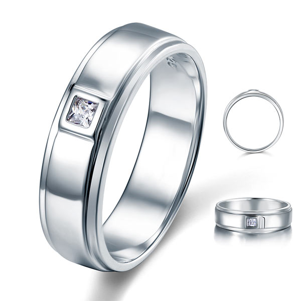 Bezel Setting Men's Solid Sterling 925 Silver Ring