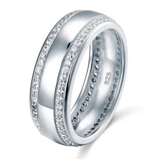 Men's Wedding Band Solid Sterling 925 Silver Ring
