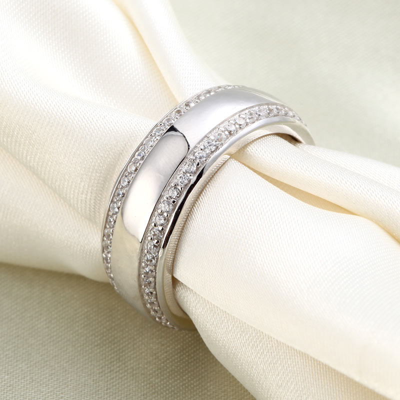 Men's Wedding Band Solid Sterling 925 Silver Ring