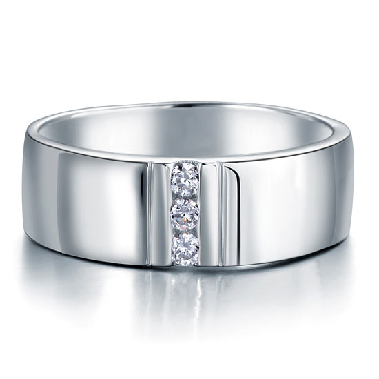 Men's Wedding Band Solid Sterling 925 Silver Ring
