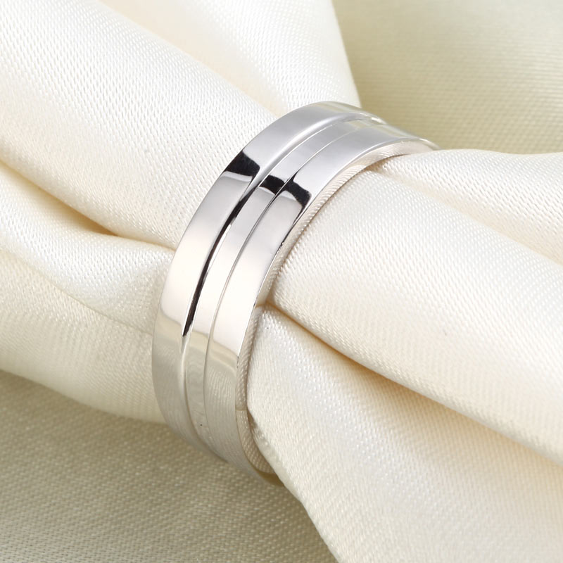 High Polished Plain Men's Solid Sterling 925 Silver Wedding Band Ring