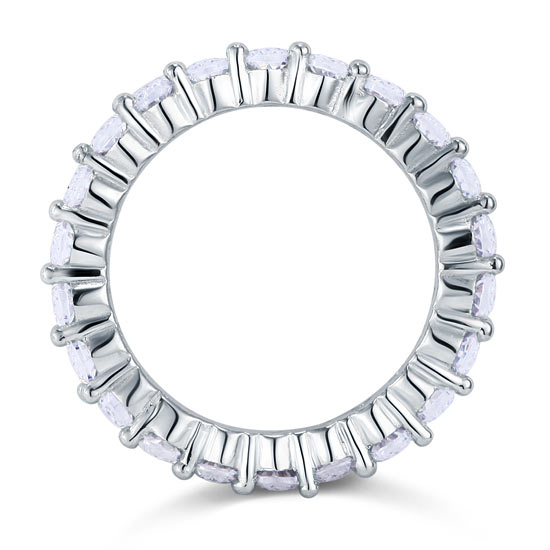 Solid 925 Sterling Silver Wedding Band Eternity Stacking Ring Jewelry Round Cut