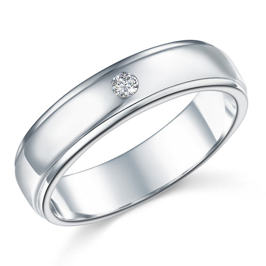 Men's Wedding Band Solid Sterling 925 Silver Ring