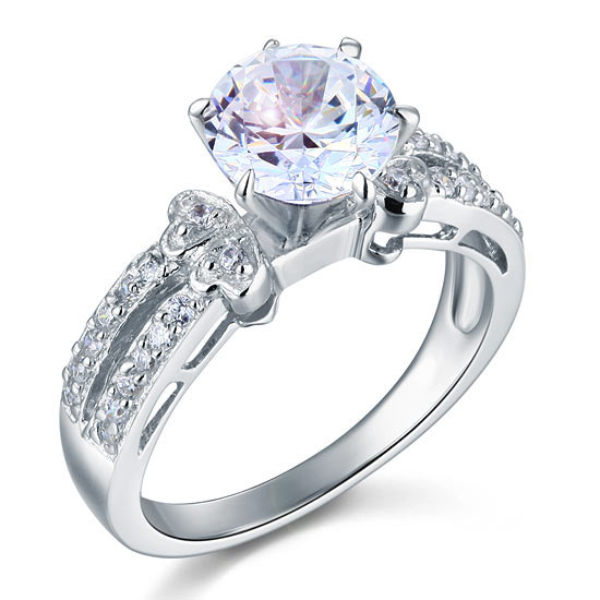 2 Carat Simulated Diamond Solid 925 Sterling Silver Wedding Engagement Ring