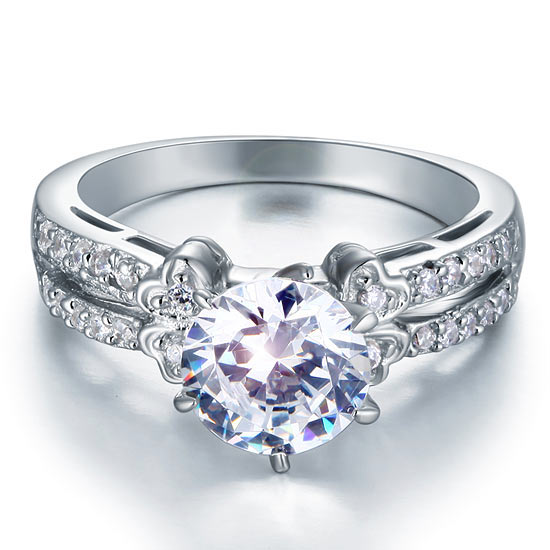 2 Carat Simulated Diamond Solid 925 Sterling Silver Wedding Engagement Ring