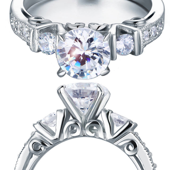 Vintage Style 1.25 Carat Simulated Diamond Solid 925 Sterling Silver Wedding Engagement Ring