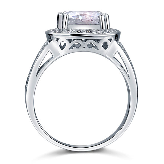 Art Deco Vintage Style 4 Carat Cushion Simulated Diamond Solid 925 Sterling Silver Wedding Engagement Ring