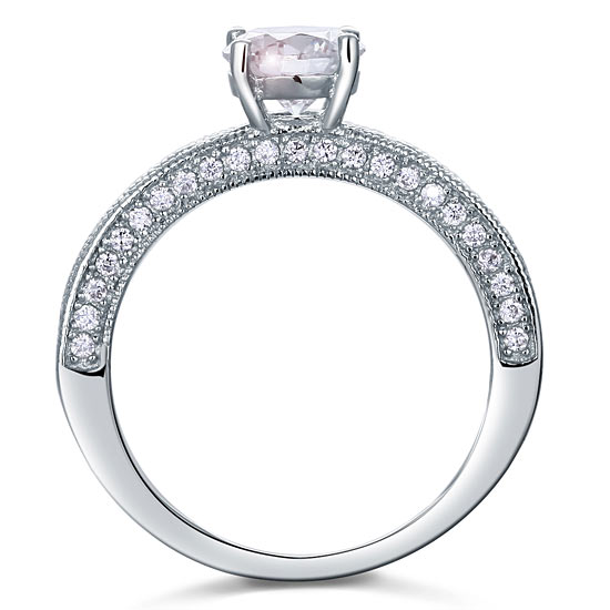 Vintage Style 1.25 Carat Simulated Diamond Solid 925 Sterling Silver Bridal Wedding Engagement Ring Jewelry