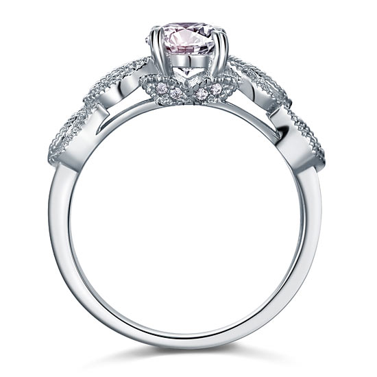 Vintage Style 1 Ct Solid 925 Sterling Silver Bridal Wedding Engagement Ring